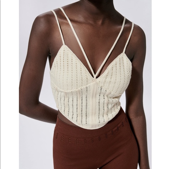 Zara Tops - VDAY SPL ZARA MESH CORSETRY-INSPIRED TOP